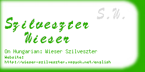 szilveszter wieser business card